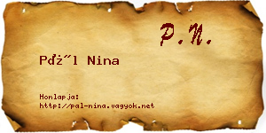 Pál Nina névjegykártya